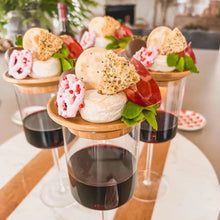 Load image into Gallery viewer, Wine Glass Charcuterie Topper round Wooden Wine Glass Topper Multifunctional Cup Top Decor for Social Gathering Ch