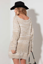 Load image into Gallery viewer, Relax Fit Mixed-Stitch Front Tie Tunic Sweater Dress