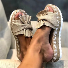 Load image into Gallery viewer, Women Sandals Rosette Platform Sandals Summer Shoes Women Wedge Sandalias Mujer Slides Bige Size Wedges Heels Sandals Footwear