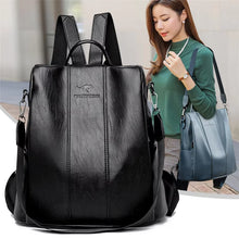 Load image into Gallery viewer, Anti-Theft Leather Backpack