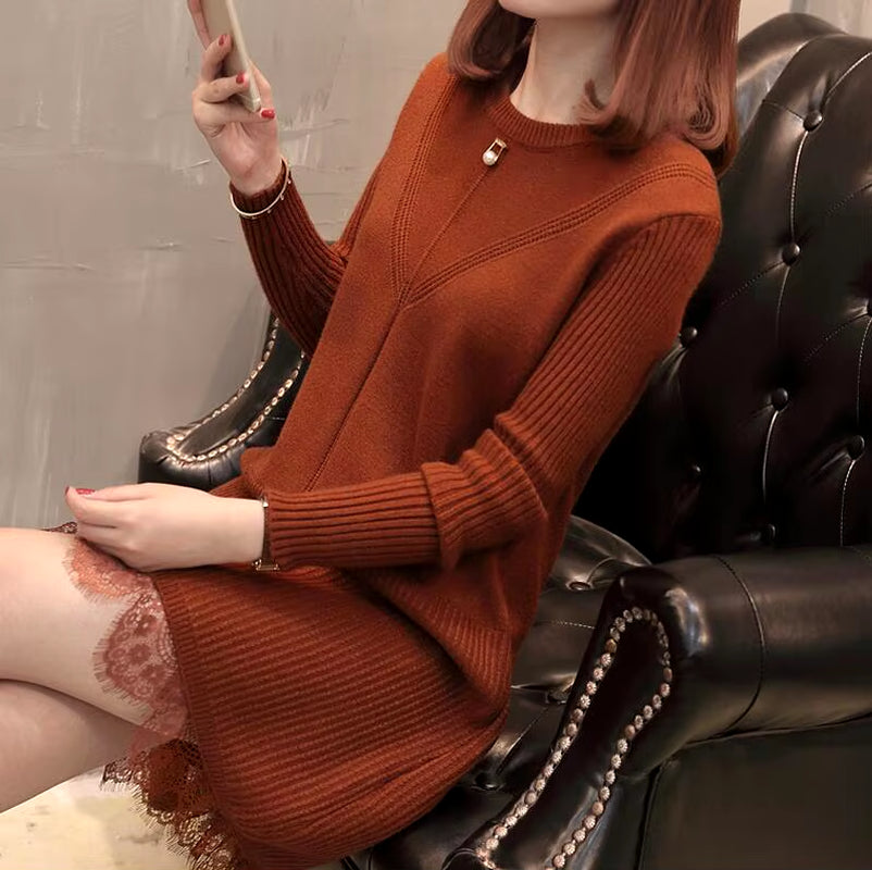 Korean Winter Sweater Dress