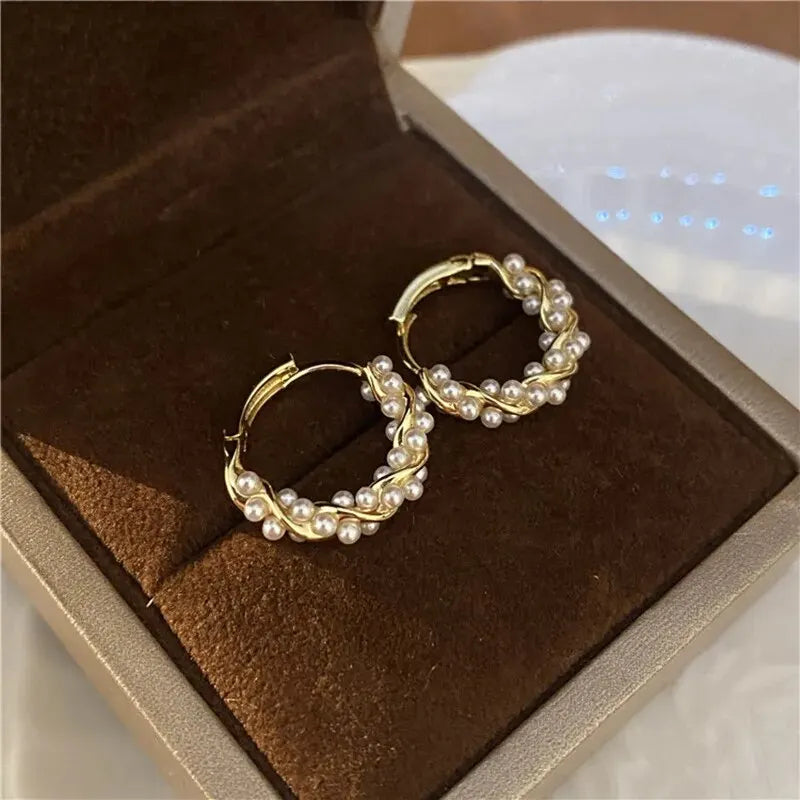 French Imitation Pearl Circel Earring