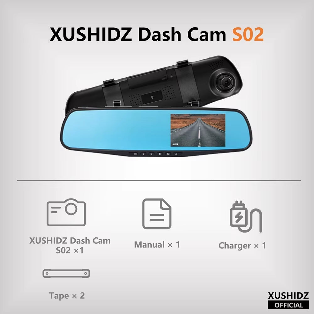 Dual Vehicle DVR Night Vision Dashcam Driving Video Recorder