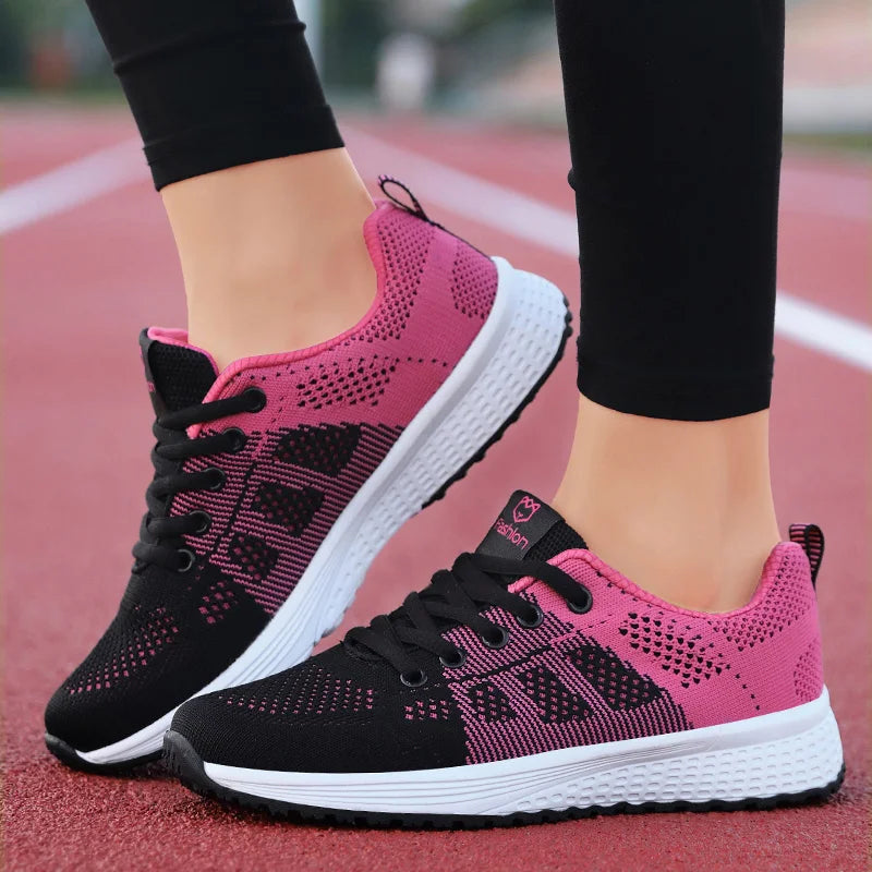 Women Breathable  Mesh Lace up Sneakers 