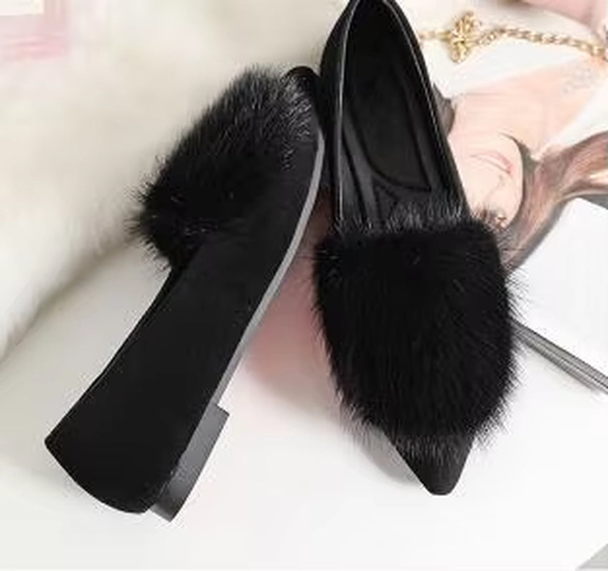 New Winter Mink Fur Shoes 