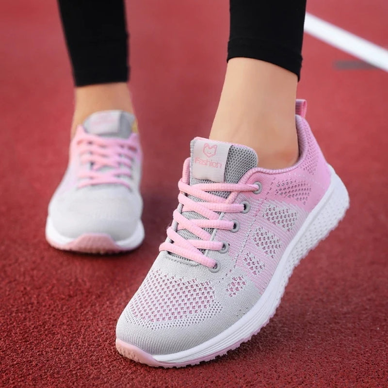 Women Breathable  Mesh Lace up Sneakers 