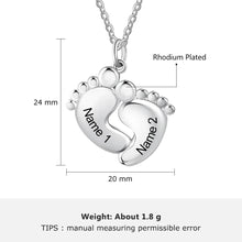 Load image into Gallery viewer, Personalized Rhodium Plated Feet Necklace