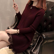 Load image into Gallery viewer, Korean Winter Sweater Dress