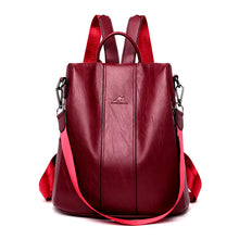 Load image into Gallery viewer, Anti-Theft Leather Backpack