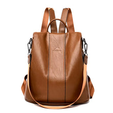 Load image into Gallery viewer, Anti-Theft Leather Backpack