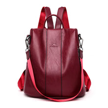 Load image into Gallery viewer, Anti-Theft Leather Backpack