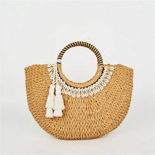 Load image into Gallery viewer, New Creative Shell Moon Straw Bag 