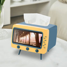 Load image into Gallery viewer, Creative Cartoon TV Shape Tissue Box Mobile Phone Holder Stand Home Living Room Office Toilet Tissue Box Kawaii Desktop Decor