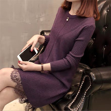 Load image into Gallery viewer, Korean Winter Sweater Dress