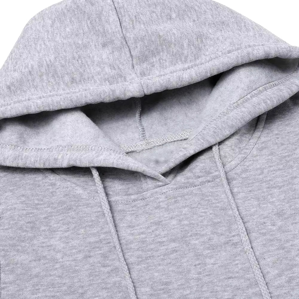 Women Long Sleeve Pocket Bodycon Hooded Sweatshirt 