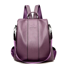 Load image into Gallery viewer, Anti-Theft Leather Backpack