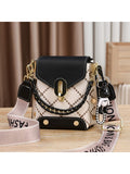 Mini Geometric Patterned Faux Pearl Embellished Women'S Shoulder Bag