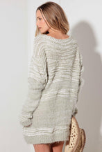 Load image into Gallery viewer, Relax Fit Mixed-Stitch Front Tie Tunic Sweater Dress