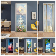 Load image into Gallery viewer, Vinyl Decal Beach Landscape Door Sticker Wallpaper Peel And Stick