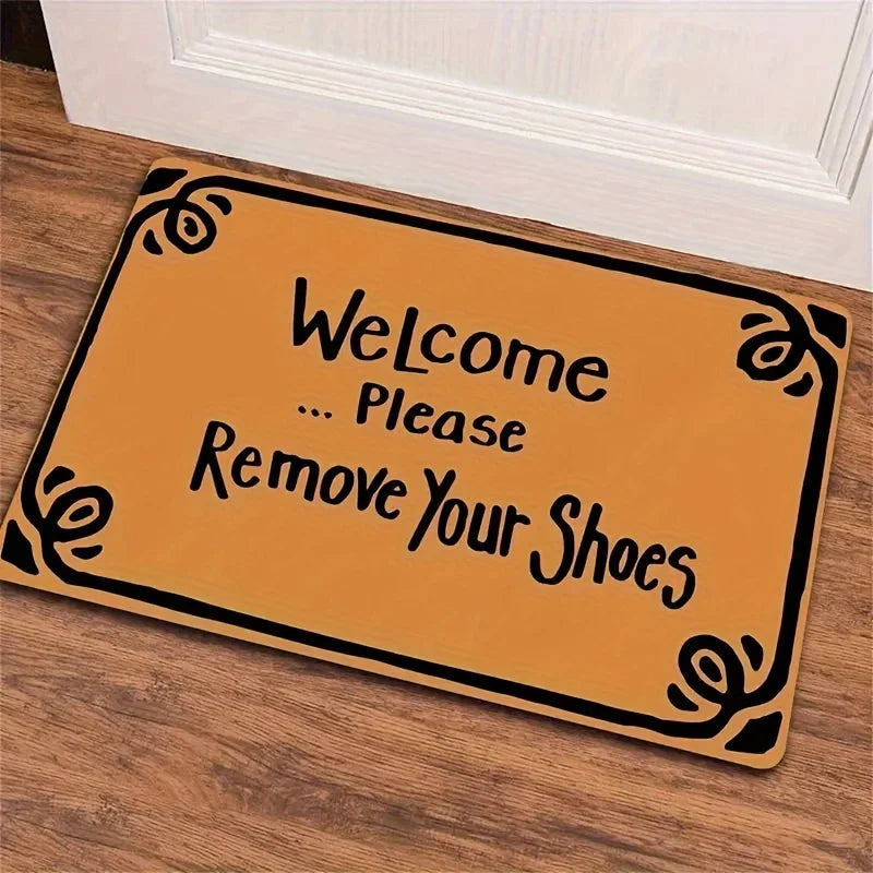 1Pc Cute Shoes Letter Design Doormat Non-slip Durable Indoor Entrance Mat Anti-fatigue Kitchen Rug Outdoor Carpe For Home Decor