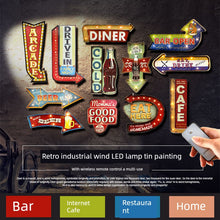 Load image into Gallery viewer, Retro Remote Control LED Light Bar Milk Tea Shop Iron Art