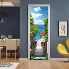 Load image into Gallery viewer, Vinyl Decal Beach Landscape Door Sticker Wallpaper Peel And Stick