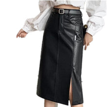 Load image into Gallery viewer, Split Bag Hip Pu Leather Skirt