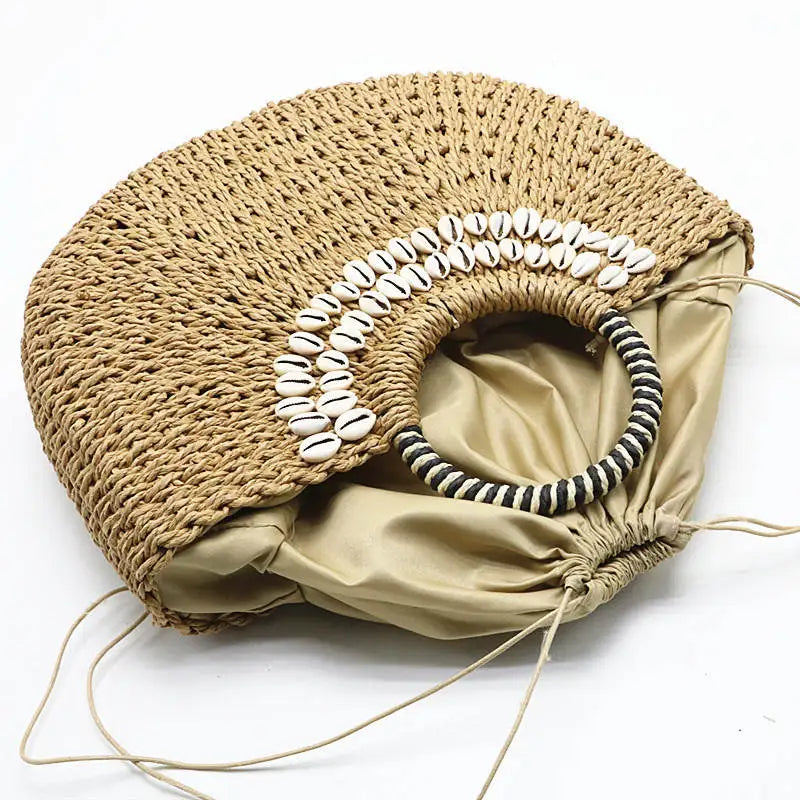 New Creative Shell Moon Straw Bag 