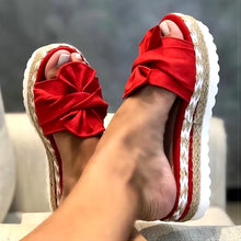 Load image into Gallery viewer, Women Sandals Rosette Platform Sandals Summer Shoes Women Wedge Sandalias Mujer Slides Bige Size Wedges Heels Sandals Footwear