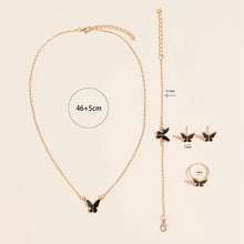 Load image into Gallery viewer, 5PCS Fashion Butterfly Pendants Necklace Earrings Ring Bracelet Sets