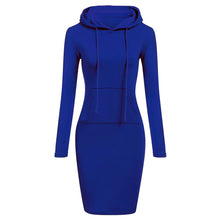 Load image into Gallery viewer, Women Long Sleeve Pocket Bodycon Hooded Sweatshirt 