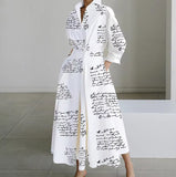 Autumn Dress Long Sleeve Dot Print Elegant Maxi Dresses for Women