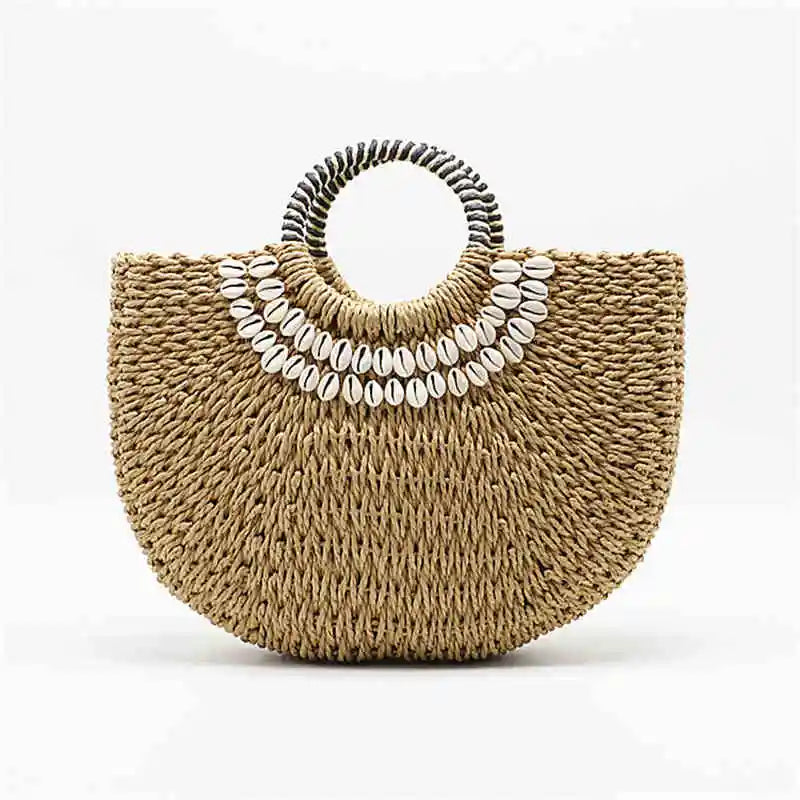 New Creative Shell Moon Straw Bag 