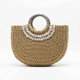 New Creative Shell Moon Straw Bag