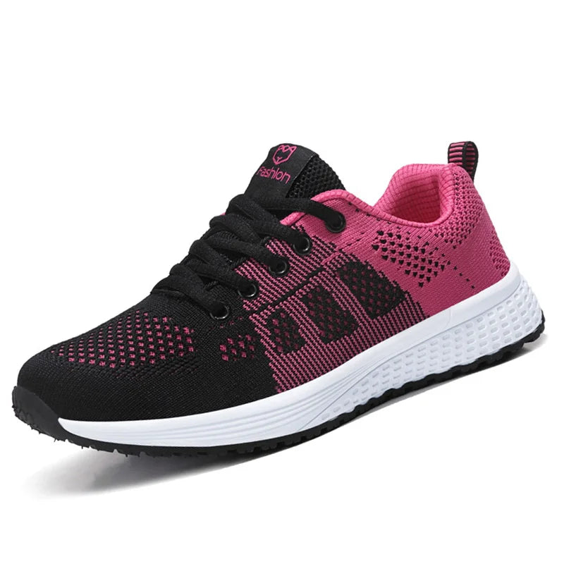 Women Breathable  Mesh Lace up Sneakers 