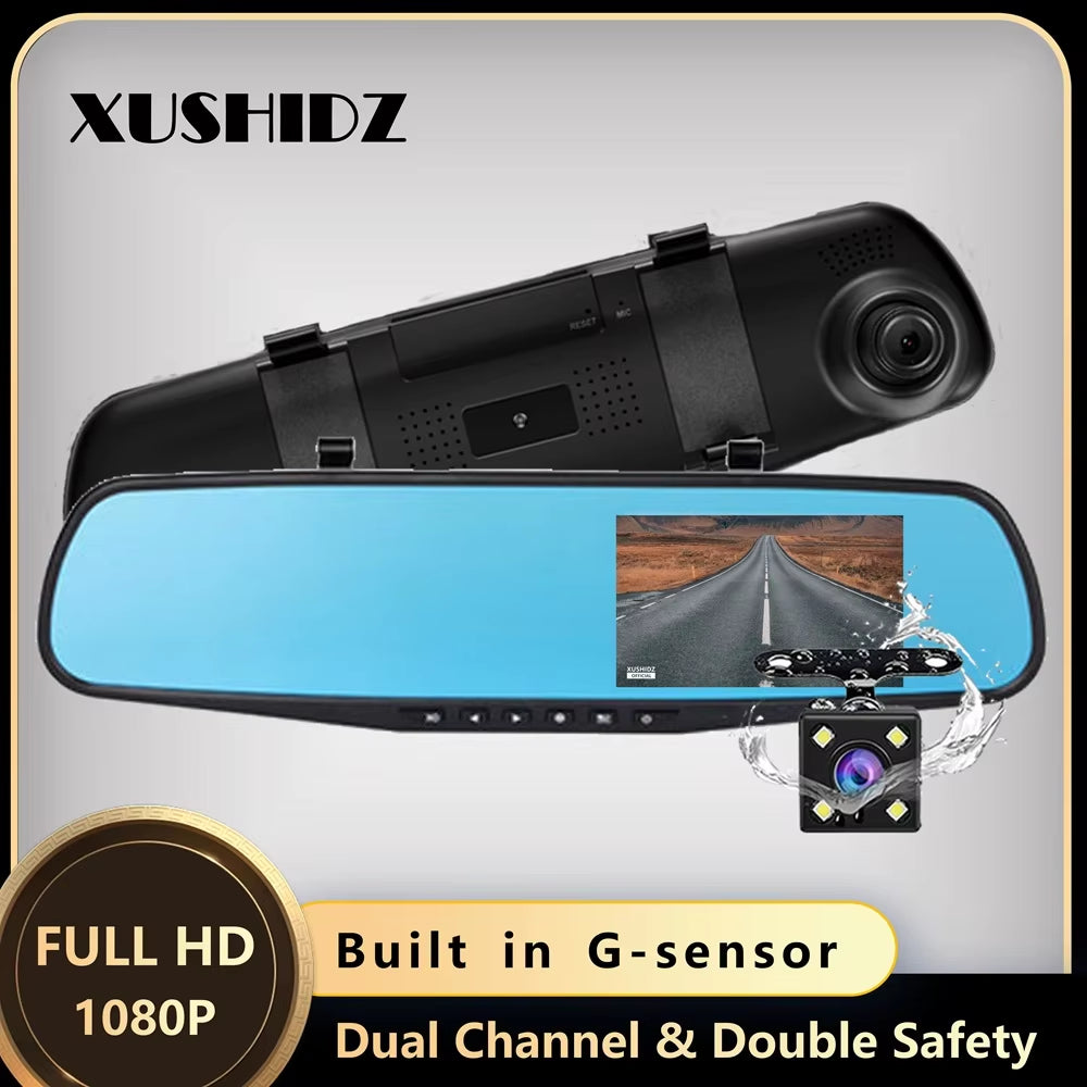 Dual Vehicle DVR Night Vision Dashcam Driving Video Recorder