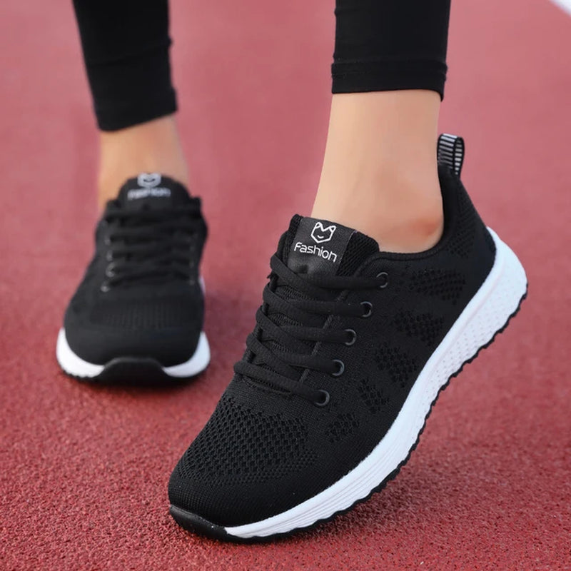 Women Breathable  Mesh Lace up Sneakers 