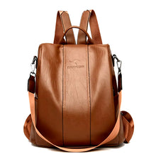 Load image into Gallery viewer, Anti-Theft Leather Backpack